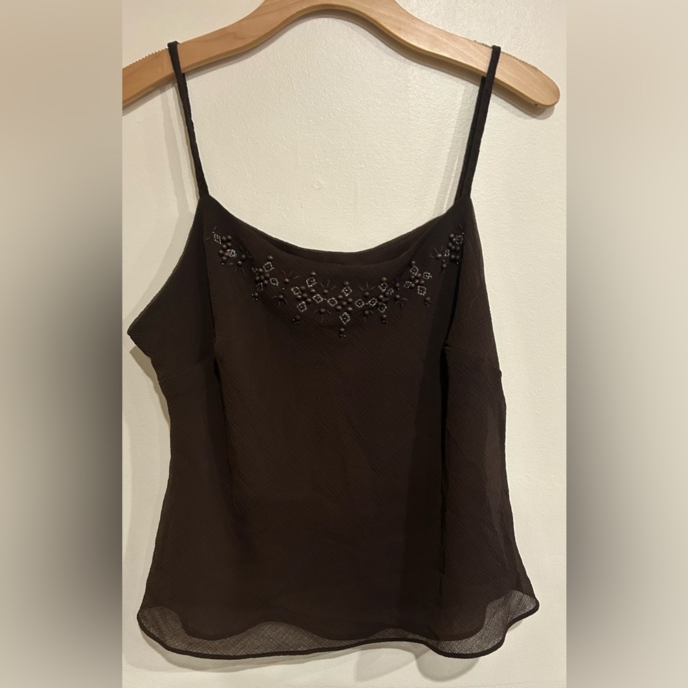 VTG 90s Y2K Jones Wear Jeans Sheer Bejeweled Camisole Size 16 Boho Fairy
